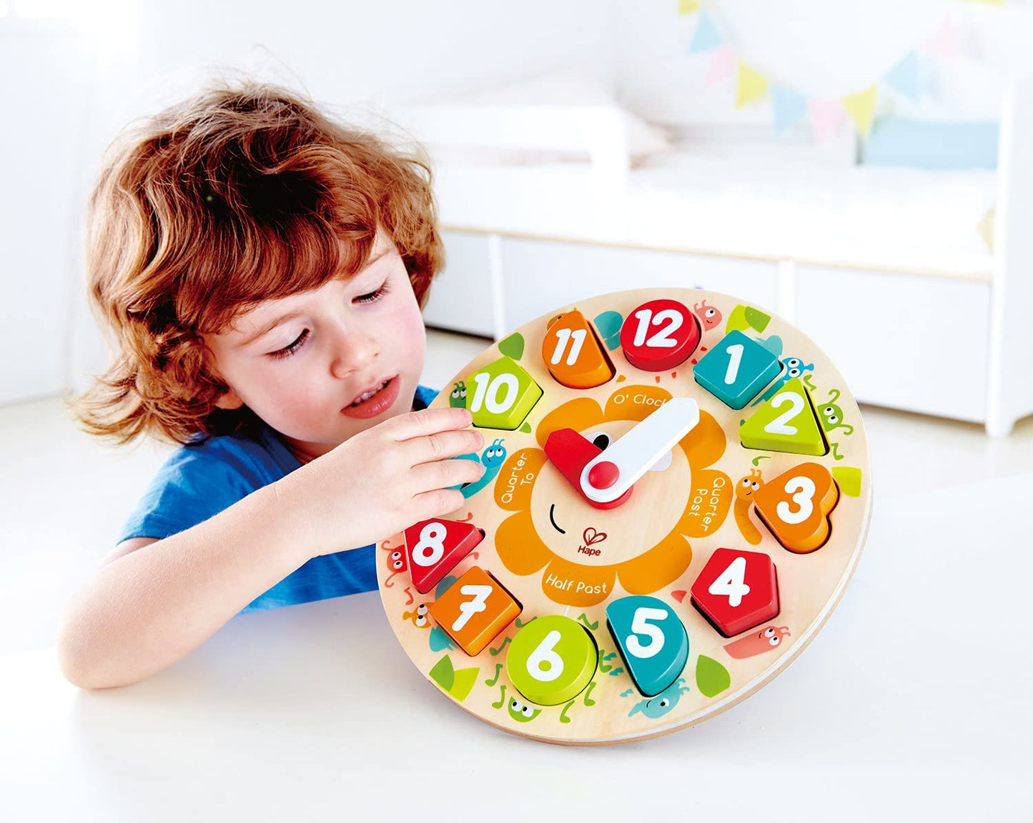 Hape - Quebra-cabeça de madeira com relógio robusto - brinquedos educativos