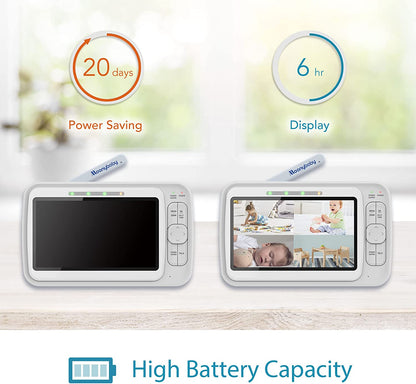 Monitor de bebê Moonybaby QuadView 60 com câmeras remotas Pan Tilt