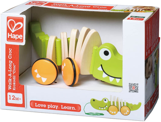 Hape - Brinquedo de crocodilo de madeira para puxar