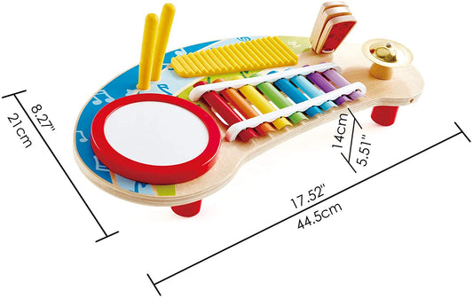 Hape - Mini Banda - Tábua de instrumento musical de madeira tudo em um