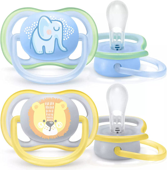 Philips Avent Ultra Air chupetas Pacote com 2 - chupeta sem BPA para bebês de 0 a 6 meses (modelo SCF085/01)