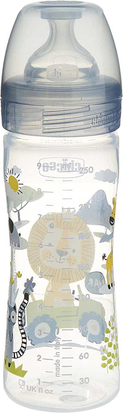 Chicco Well-Being Mamadeira Anti-Cólica 250ml com bico de fluxo médio 2+ meses