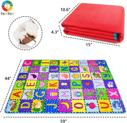 Teytoy - Tapetes Antiderrapantes Super Macios 112x151 cm - Azul