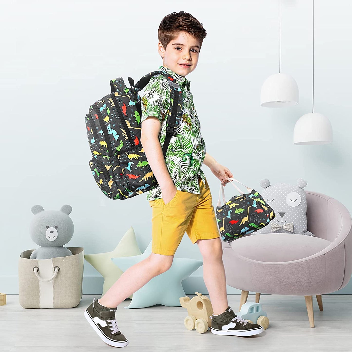SAMIT -  Kit de Mochila Dinossauros 3 peças