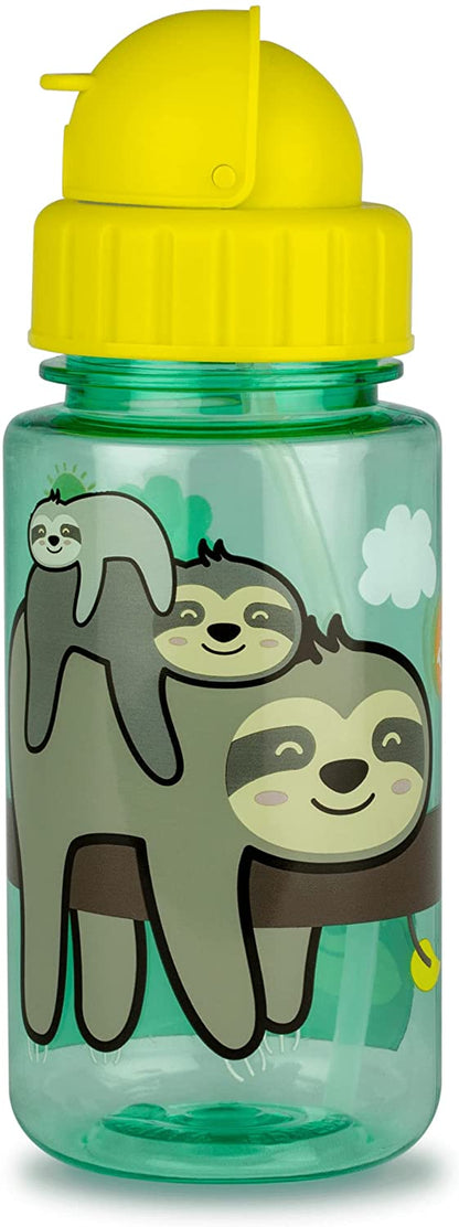 TUM TUM - Garrafa de água infantil flip top com canudo Stanley the Sloth