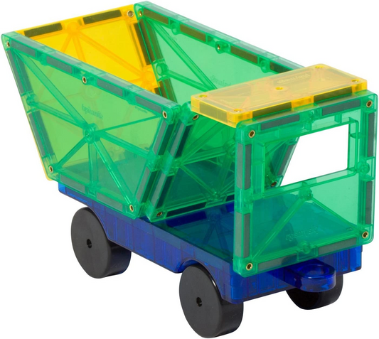 Playmags Conjunto de carro de 2 peças: ímãs fortes - Brinquedos STEM para crianças, use com todos os ladrilhos e blocos magnéticos resistentes, super duráveis com ladrilhos de cores vivas e claras. (As cores podem variar)