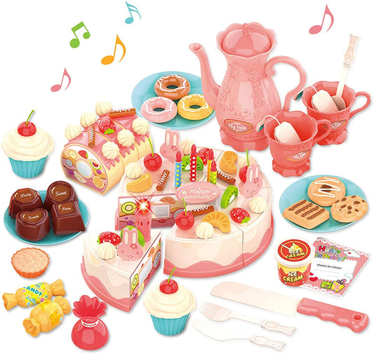 Beibe Good Fiesta de Cumpleaños, Pastel y Comida de Juguete