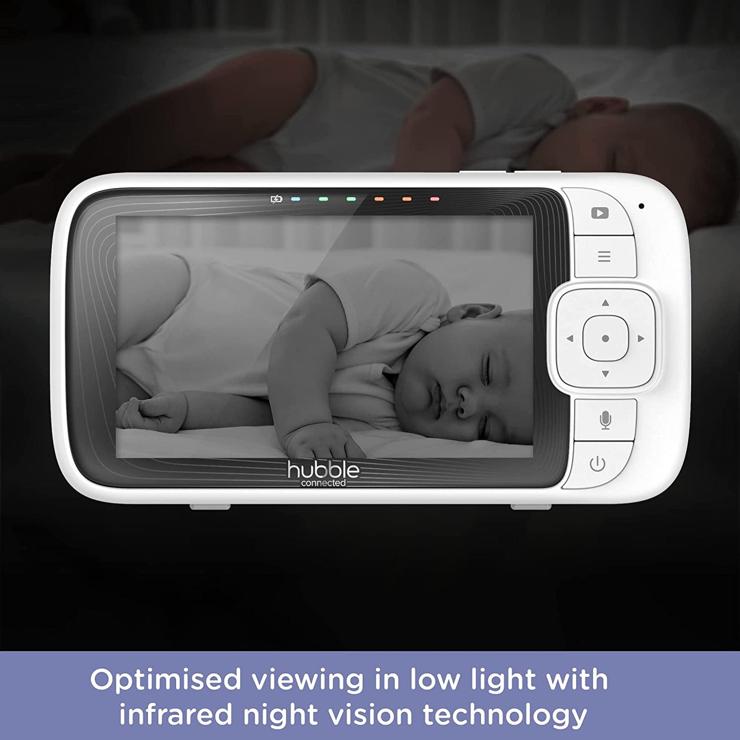 Hubble Connected Babá Eletrônica Vídeo com tela de 5" polegadas