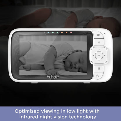 Hubble Connected Babá Eletrônica Vídeo com tela de 5" polegadas