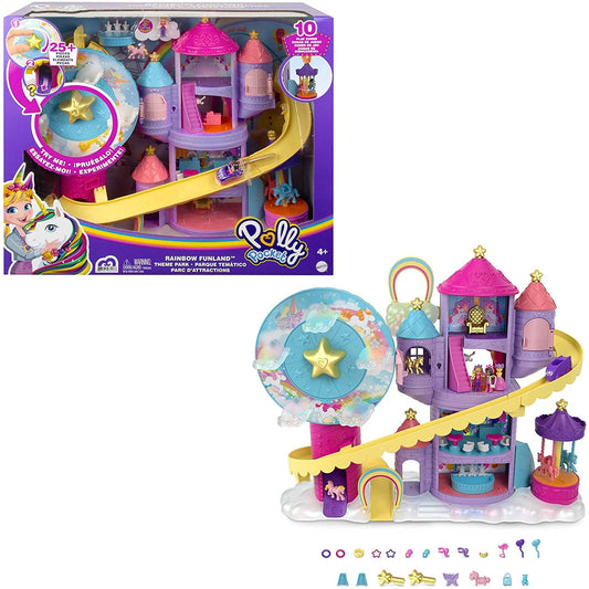 Polly Pocket Rainbow Funland Parque Temático, 3 atrações, 7 áreas de lazer
