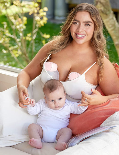 Momcozy S9 S9 Pro portátil Bomba tira leite, bomba tira leite mãos-livres de maior duração da bateria e display LED, bomba tira leite elétrica portátil com 2 modos e 9 níveis - 24 mm, rosa