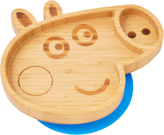 Plato para bebé Peppa Pig – Plato de bambú con ventosa para niños y niños pequeños | No tóxico | Fresco al tacto | Ideal para el destete dirigido por el bebé