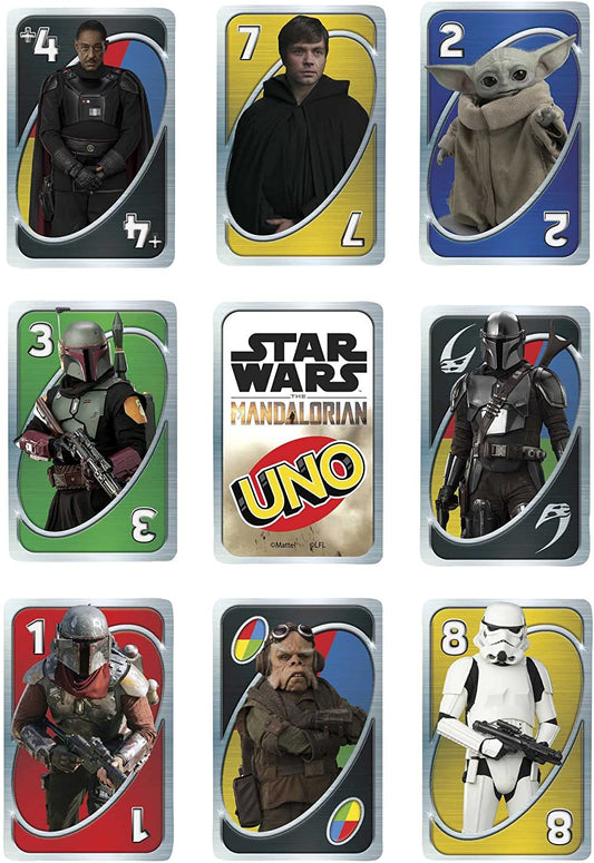 UNO Star Wars The Mandalorian, baraja temática y regla especial, regalo para niños, adultos y noches de juegos familiares, a partir de 7 años, HJR23