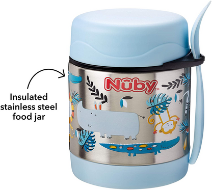 Nuby Jarra térmica, frasco isolado para alimentos, mantém os alimentos quentes e frios, unissex, 12 meses ou mais