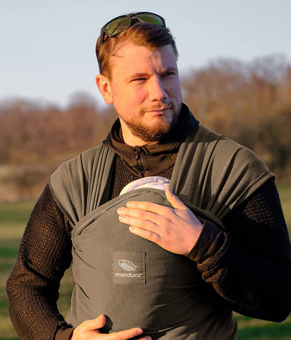 manduca Sling > Olive < Elastic Baby Sling com Certificado GOTS 100% Algodão Orgânico 3 Instruções de Encadernação (Carregador de Barriga, Transportador Cruzado, Transportador de Quadril) para Recém-nascidos e Bebês desde o Nascimento