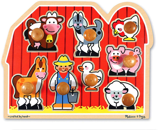 Melissa & Doug 13391 Fazenda Grande Peg Quebra-Cabeças