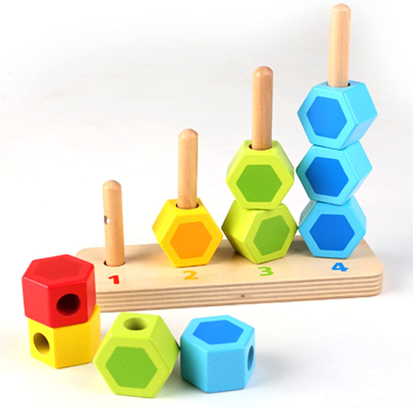 Hape - Empilhador de contagem - Brinquedo educacional de madeira colorido
