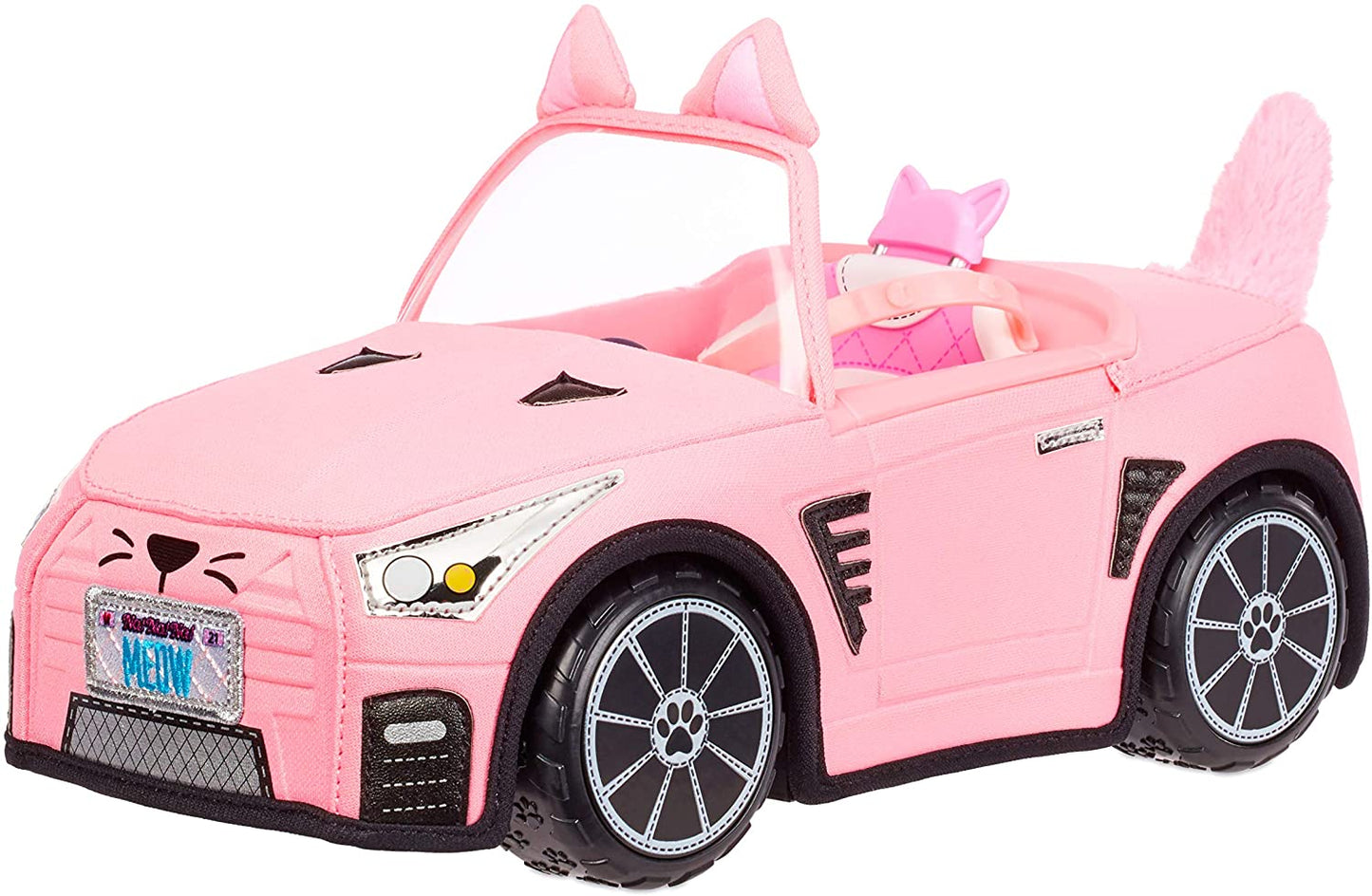 Na! Na! Na! Surprise Carro de Pelúcia Macia Conversível Veículo Rosa com Tema de Gatinho
