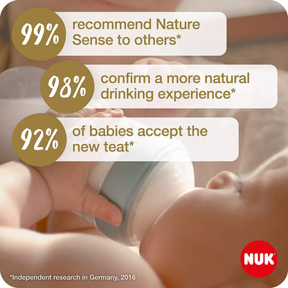 NUK Nature Sense - Conjunto inicial de mamadeira para bebê de vidro