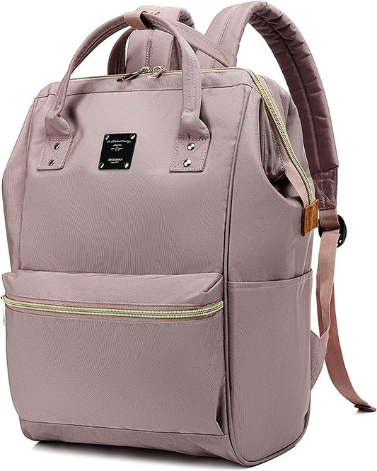 Bebamour - Mochila Escolar para Laptop Clássica à Prova D'água - Dusty Pink