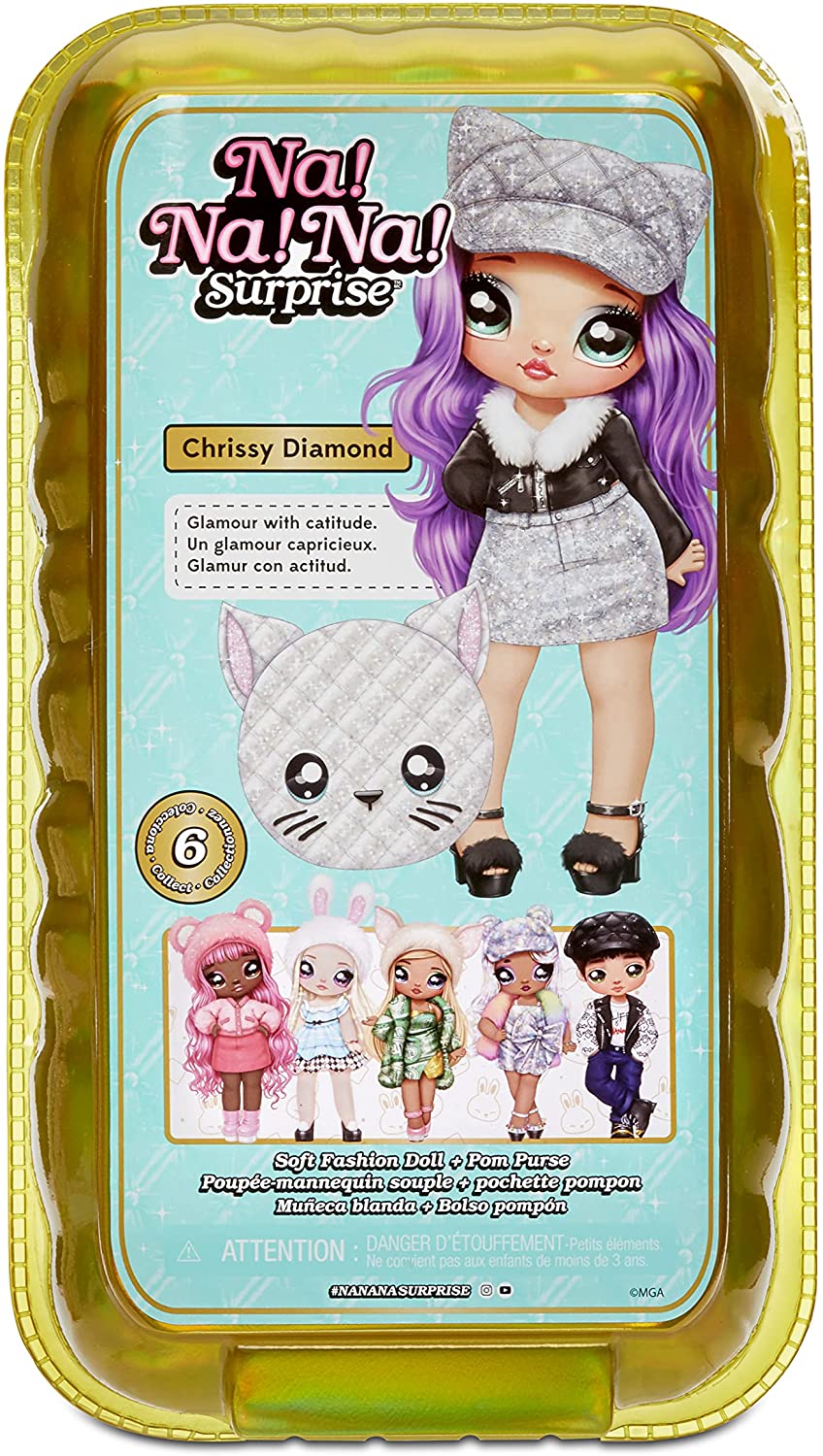 Na! Na! Na! Surprise 2 em 1 Pom Doll Glam Série 1 - Chrissy Diamond