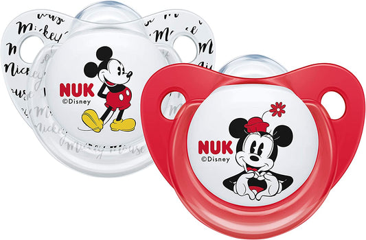 NUK - Chupetas Mickey e Minnie Mouse - Kit com 2 - (6-18 Meses)