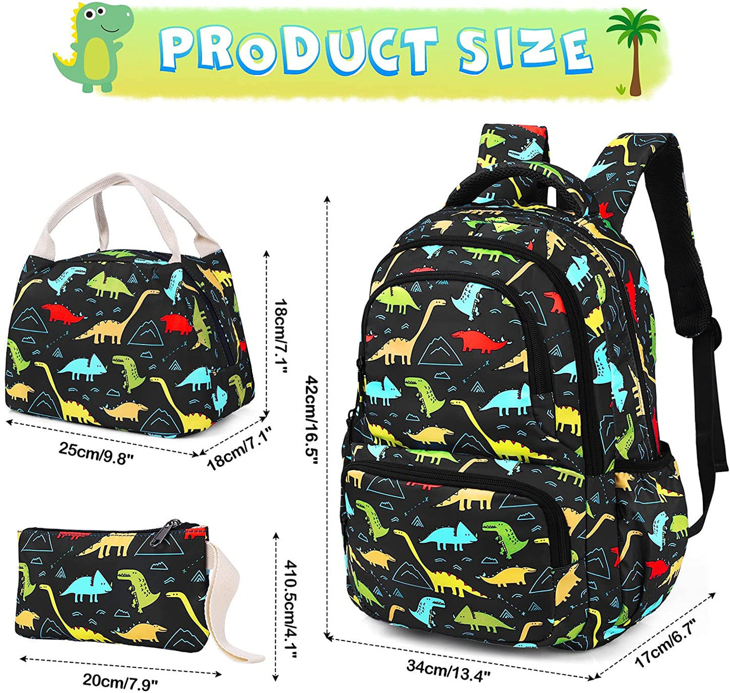 SAMIT -  Kit de Mochila Dinossauros 3 peças