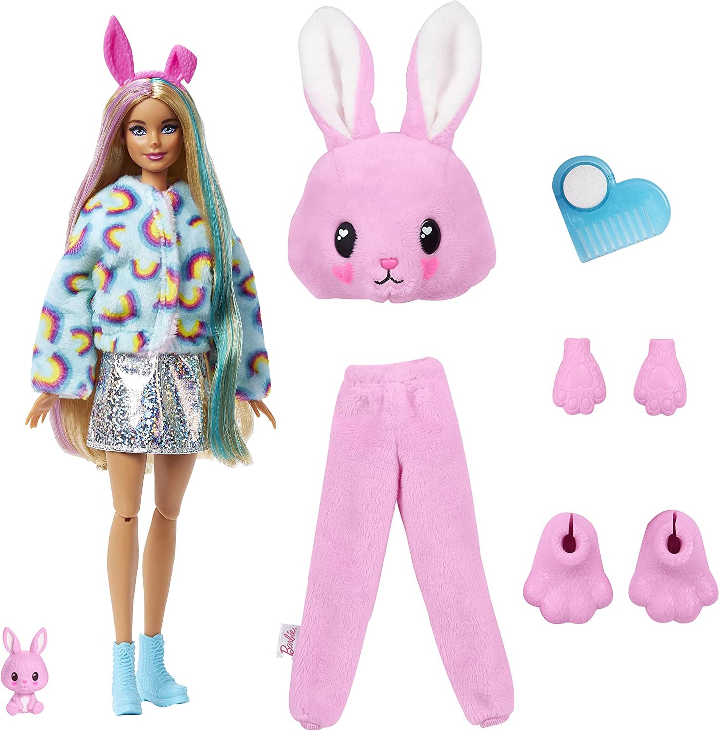 Barbie - Fantasia de Coelho Rosa com Mini Animal de Estimação e Mudança de Cor 3+