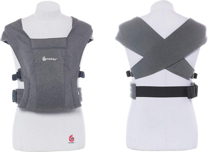 Ergobaby Hug Mochila Portabebés para recién nacido desde el nacimiento con reposacabezas, extra suave y ergonómica, gris jaspeado 