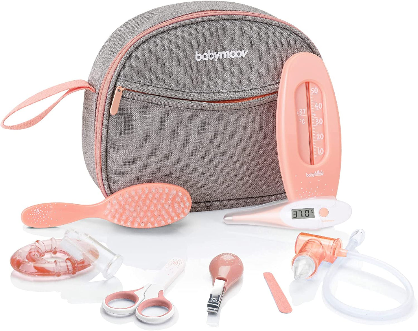 Babymoov - Kit de Cuidados para Bebê Recém-nascido - 9 Peças - Cinza/Pêssego