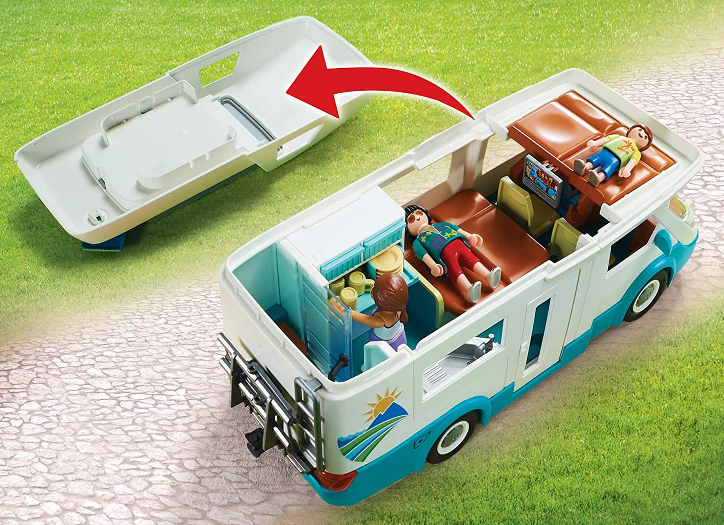 Playmobil 70088 Van da Família e Trailer com Mobília