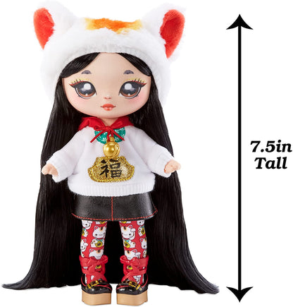 Na Na Na Surprise 579274 - Boneca de pelúcia macia inspirada no gato da sorte