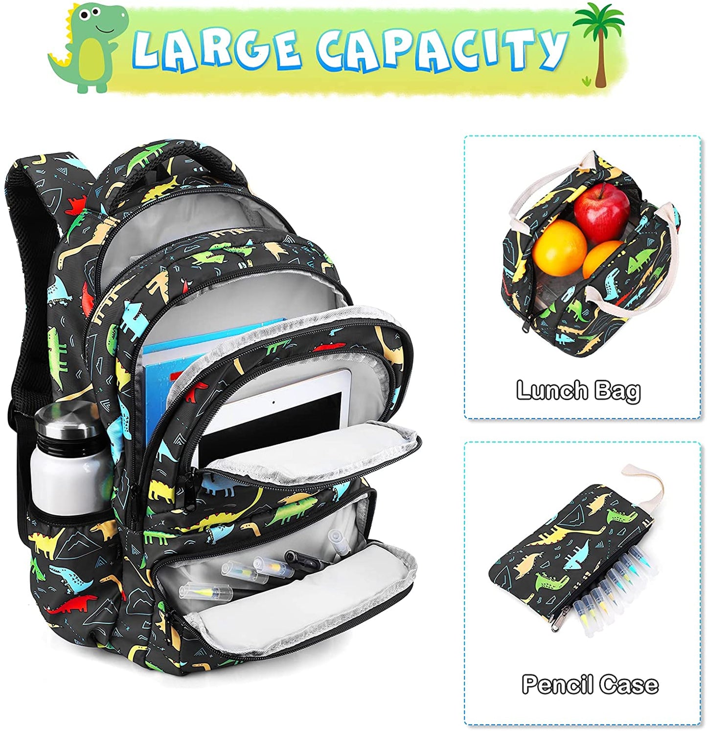 SAMIT -  Kit de Mochila Dinossauros 3 peças