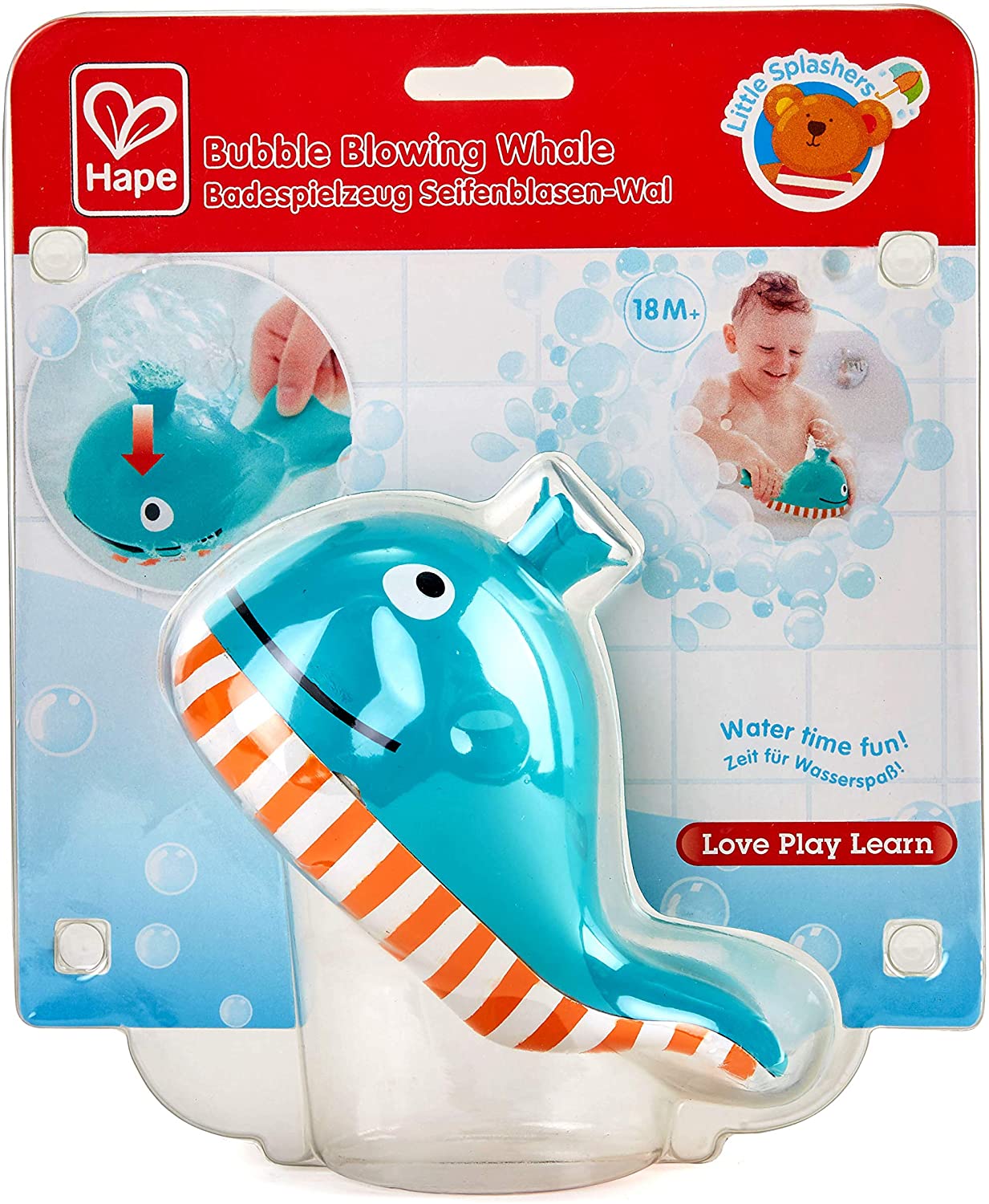 Hape - Baleia - Brinquedo de Água Flutuante para Banheira e Piscina