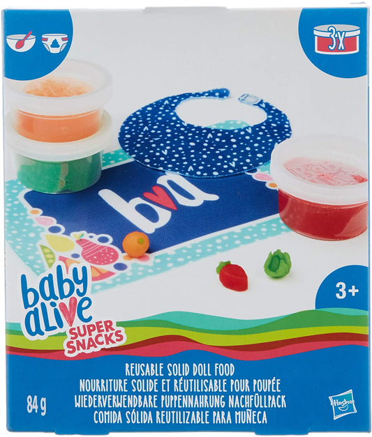 Baby Alive - Pacote de refil de comida de boneca sólida reutilizável para lanches