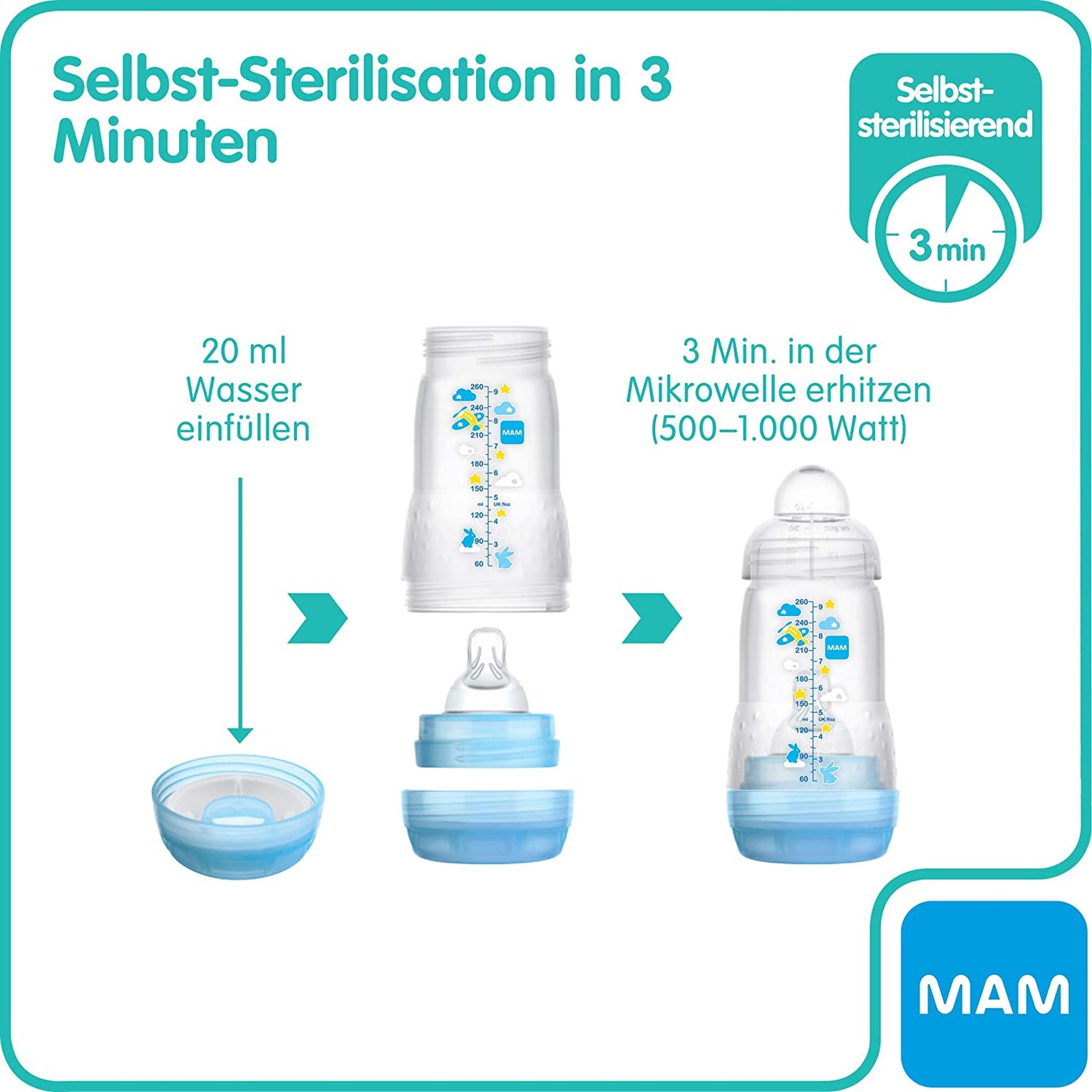 MAM Easy Start Mamadeiras Anti-Cólica - Kit 2x 260 ml