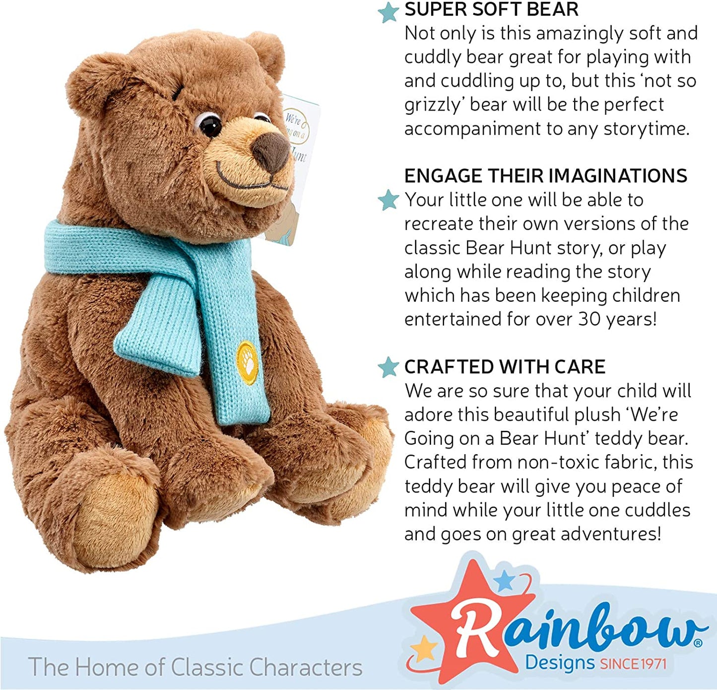 Rainbow Designs - Official We're Going On - Brinquedo macio urso de caça
