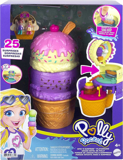 Polly Pocket - Conjunto de jogos e acessórios compacto sorvete