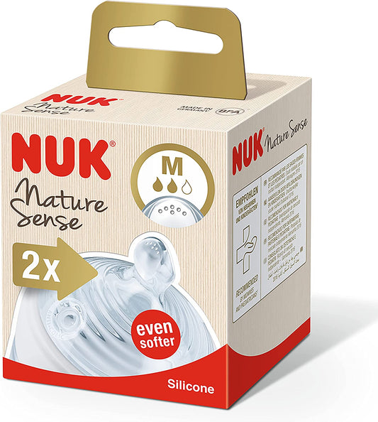 NUK  Nature Sense de Silicone Tetina BPA Transparente Médio Pacote com 2