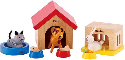 Hape - Animais de estimação - Acessórios para casas de bonecas de madeira