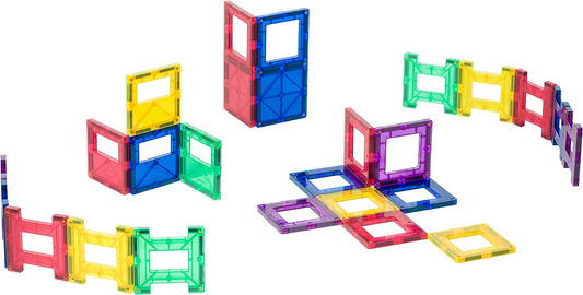 Playmags Conjunto de ladrilhos coloridos de 24 peças para crianças – ladrilhos magnéticos mais fortes e premiados exclusivos para crianças, ladrilhos magnéticos educativos e criativos para crianças, aprovados por STEM (24 peças)