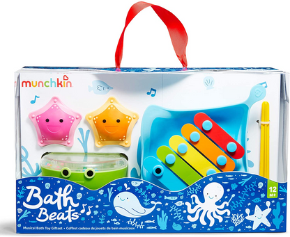 Munchkin Conjunto de presente de brinquedo de banho musical Bath Beats, 4 unidades (pacote com 1)