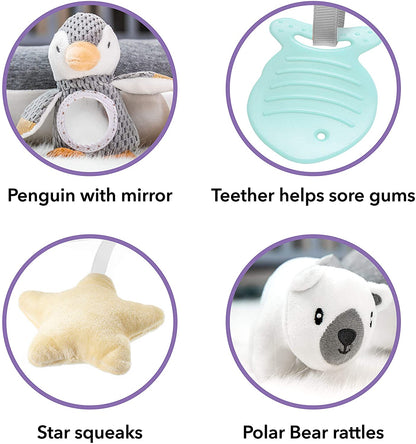 Nuby Almofada Penguin Tummy Time para bebês, acessórios de pelúcia