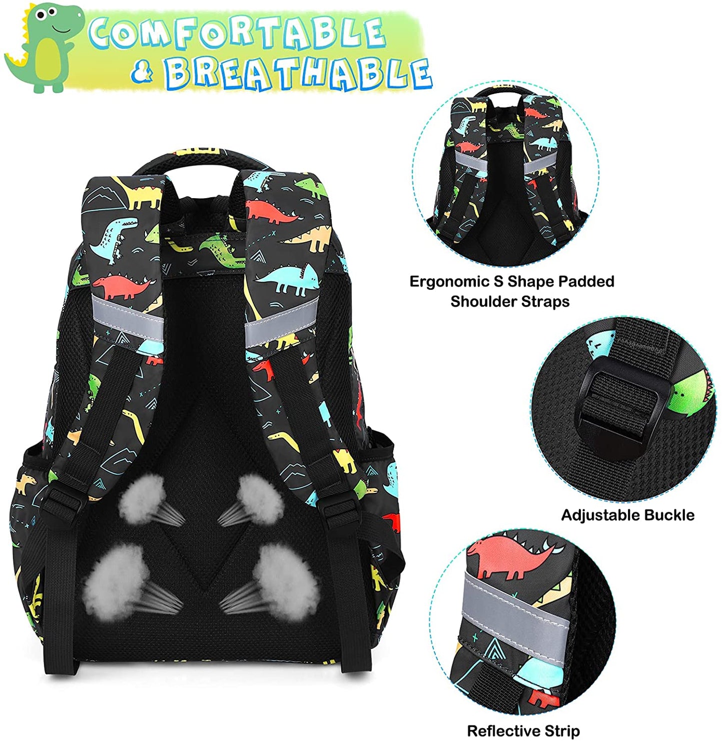 SAMIT -  Kit de Mochila Dinossauros 3 peças