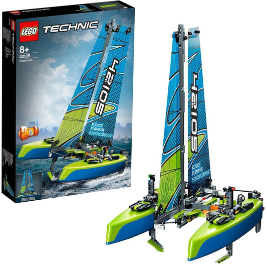 LEGO 42105 - Technic Catamaran para Corrida de Barco a Motor 2 em 1 Flutuante