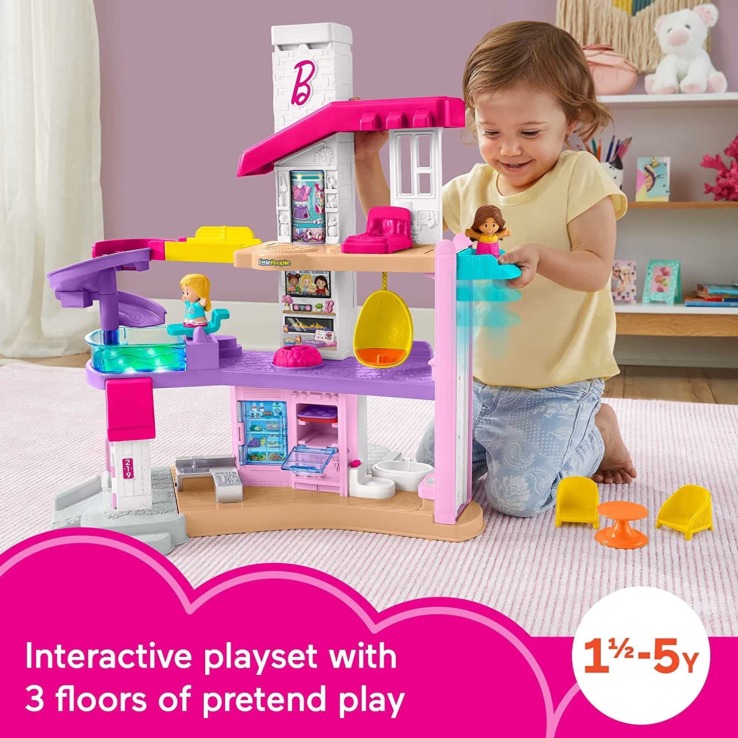 Fisher-Price - Barbie Little DreamHouse - Multilíngue com Luzes e Música