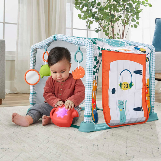 Fisher-Price Ginásio de Atividades 3 em 1, Tapete Tempo de Barriga para Baixo