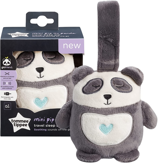 Tommee Tippee Mini Grofriend Ayuda para Dormir con Sonido para Bebé, Recargable por USB, Sonidos Relajantes, Canciones de Cuna y Ruido Blanco con CrySensor, Lavable a Máquina, Pip the Panda