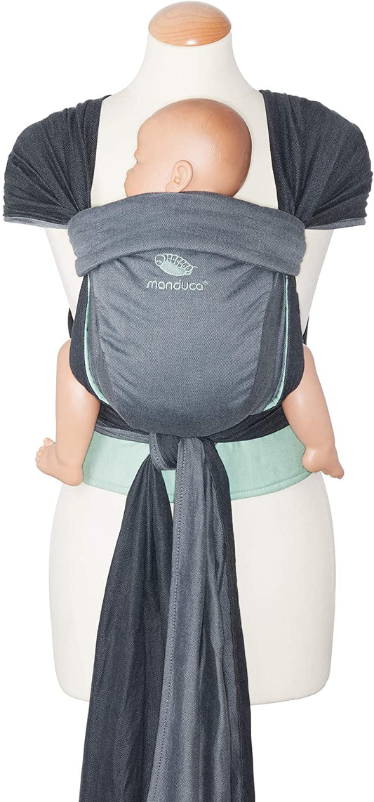 manduca Mochila Porta Bebé Twist > Gris-Menta < Portabebés y Portabebés para Recién Nacidos y Bebés IS Algodón Orgánico IS Tejido Conversión I Cinturón Suave I Se Puede Usar desde el Nacimiento (Gris y Verde)