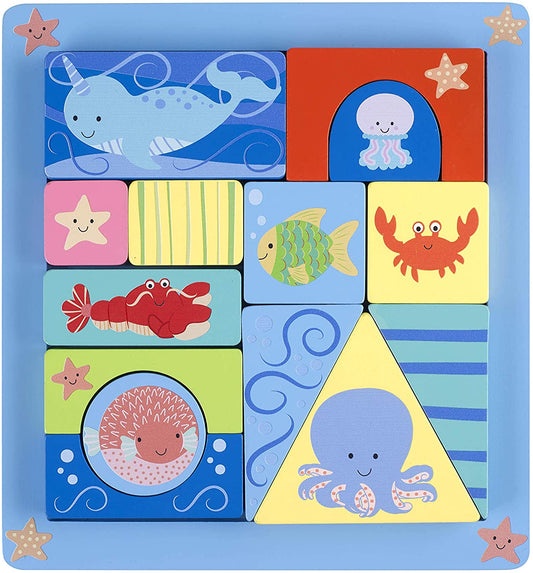 Orange Tree Toys Sea Life Block Puzzle